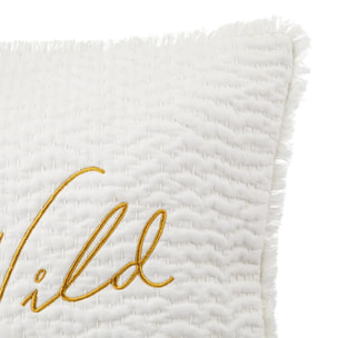 Coussin brodé "Wild" blanc 45x45cm