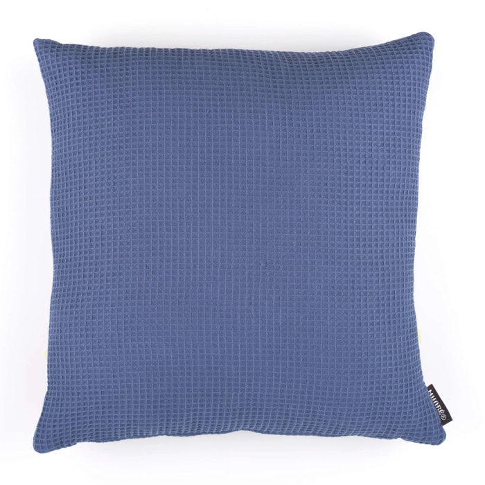 Housse de coussin Waffle Bleu Majolica 50x50 cm