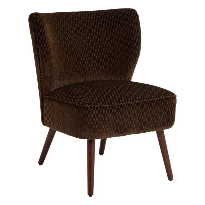 Fauteuil Chiara velours H.80cm marron