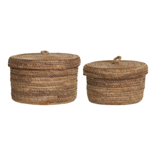 Set 2 cestini Desio in foglie di banana naturali (misure S/L)