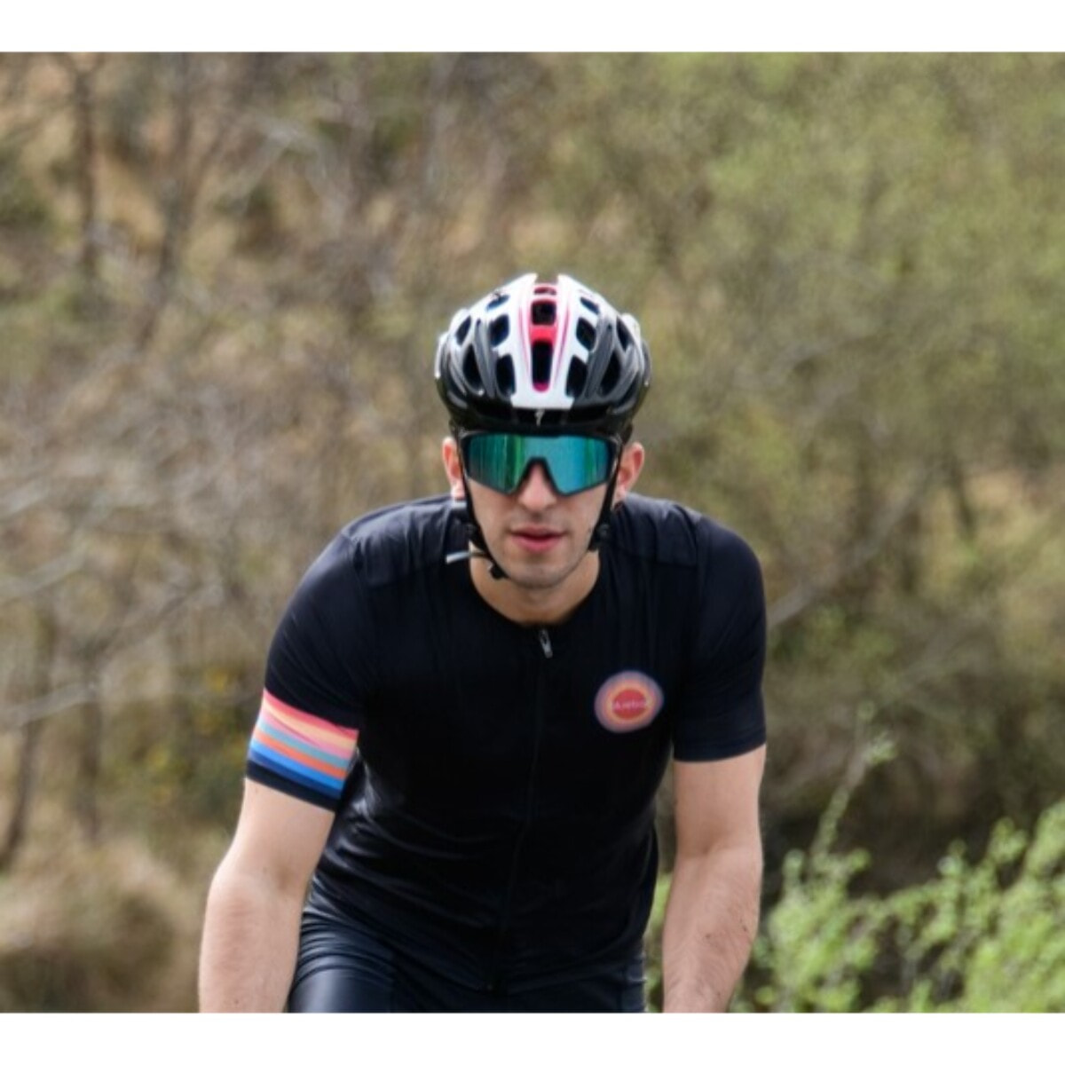 MAILLOT DE CICLISMO MANGA CORTA PARA HOMBRE BLUEBALL EN NEGRO CON LOGO ROJO