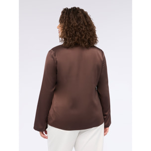 Fiorella Rubino - Blusa de satén con strass - Marrón