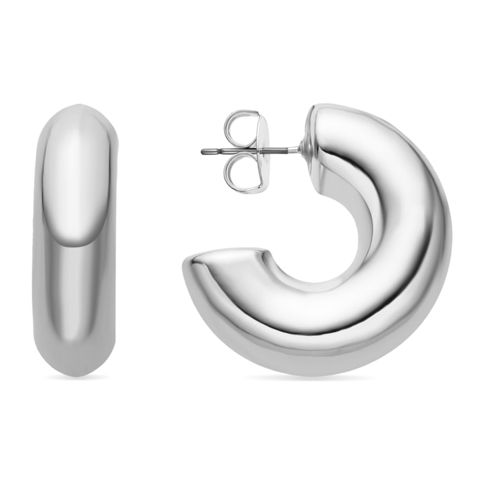 Pendientes de 30mm de diámetro acabado plata