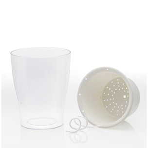 Pot à réserve d’eau Tomasucci RAFFY LARGE, en polypropylène, blanc, 17,3 × 17,3 × 21,2 cm