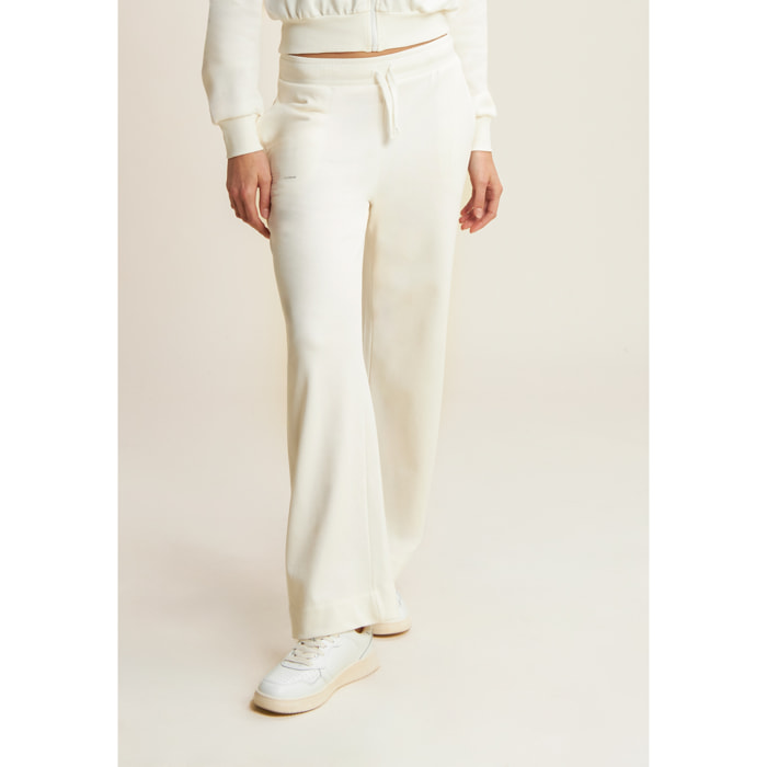 Jogger regular fit in french terry con gamba ampia