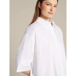 Elena Mirò - Camisa boxy de popelina - Blanco