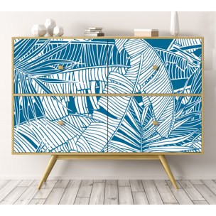 Stickers adhesivos de CERAMIKO - Hojas azul 100x100