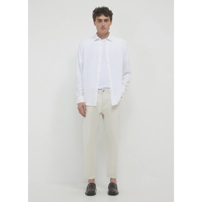 Pantaloni cropped in cotone