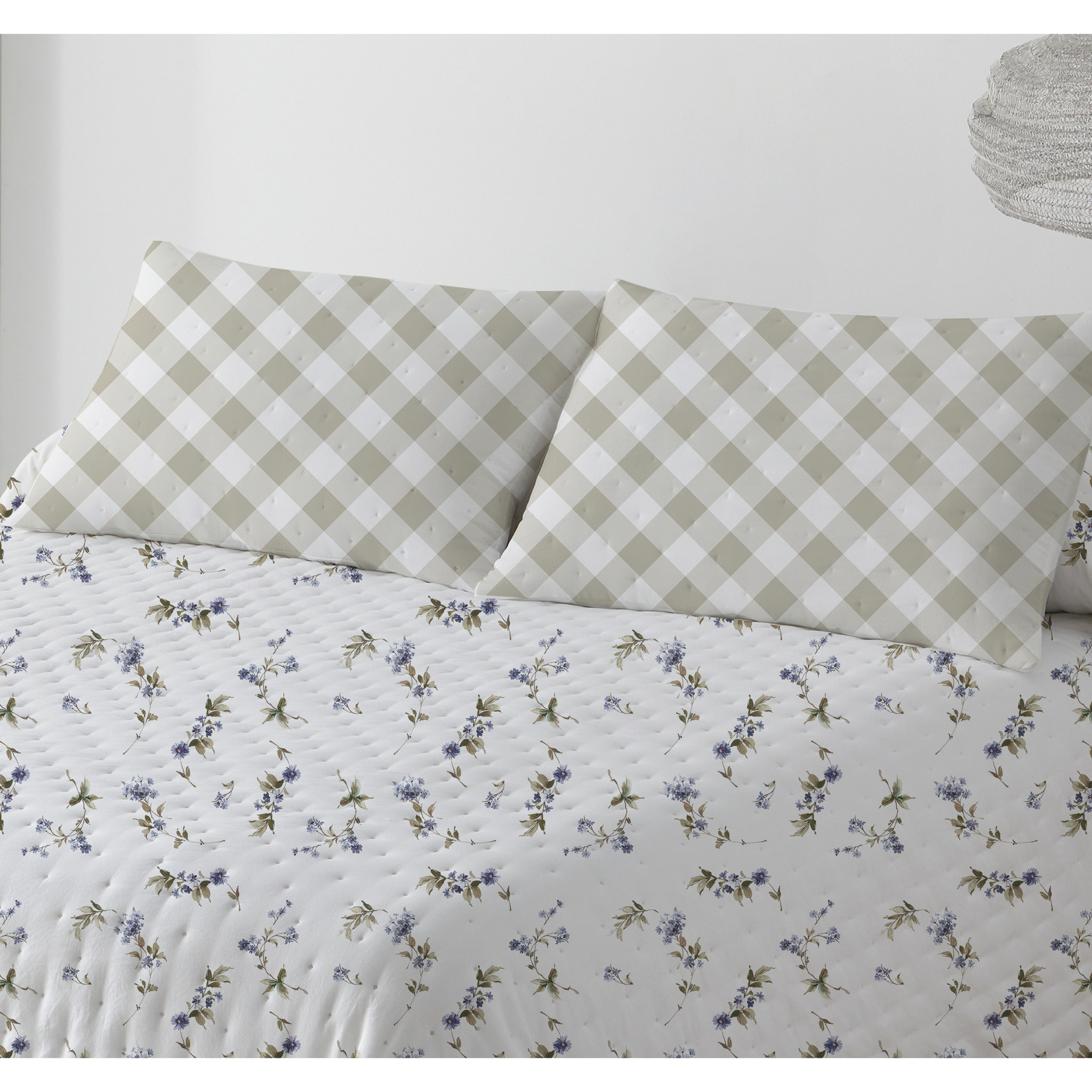 COLCHA SUAVE REVERSIBLE DN FLORES AZUL