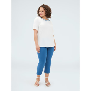 Fiorella Rubino - Pantaloni Capri con spacchetti - Ottanio