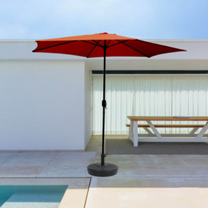 Parasol droit rond Ø 3 m terracotta PORTO