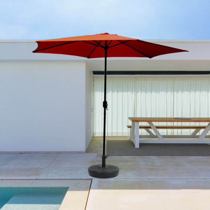 Parasol droit rond Ø 3 m terracotta PORTO