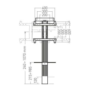 Support mural TV ERARD EXOSTAND 400