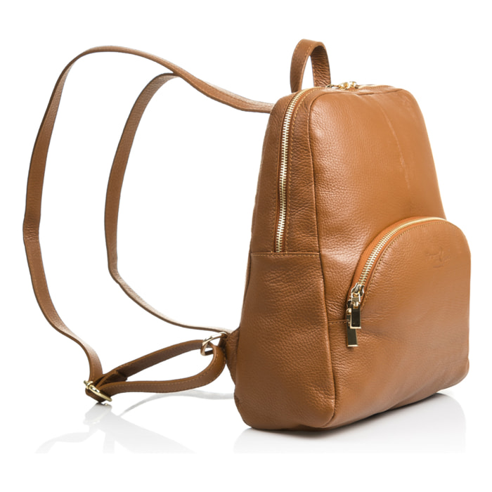 Monastier Bolso mochila Mujer.Piel auténtica Dollaro