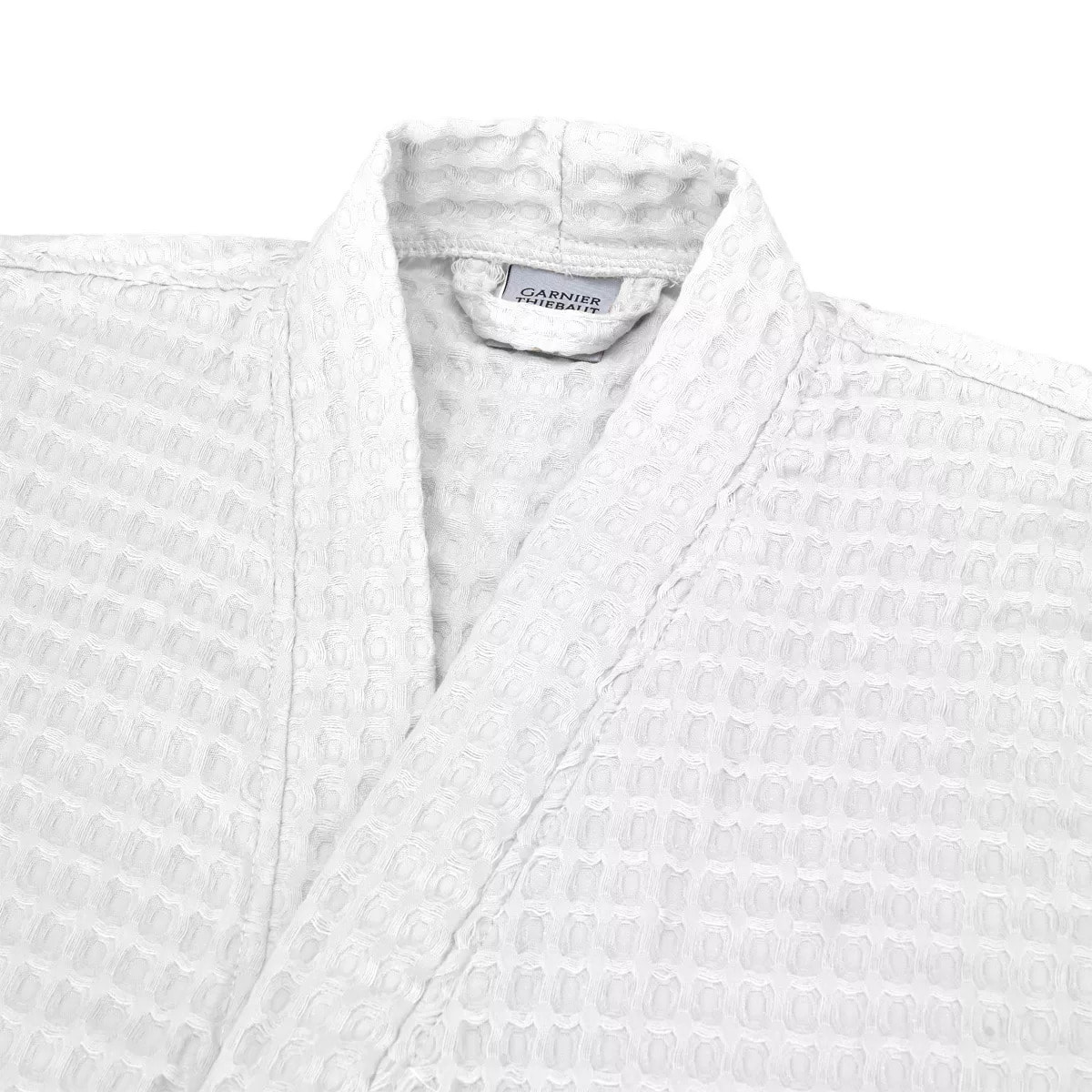 Peignoir femme pur coton 240 g/m² nid d'abeille blanc Detente neige