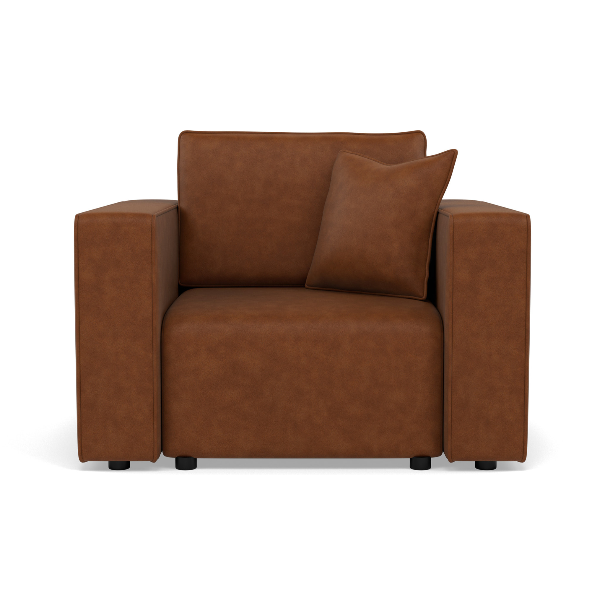 Topaze - fauteuil en simili - Cognac