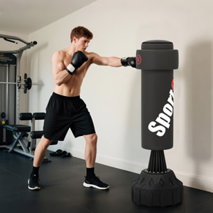 Saco de Boxeo de Pie 175 cm, Saco de Boxeo para Adultos, Altura Ajustable de Banda 65â‚¬â€œ175 cm, Base Rellenable con Ventosas, Amortiguador, Incluye Venda, Entrenamiento MMA, Muay, Negro