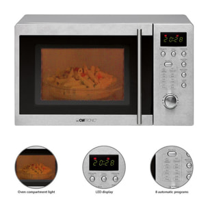 Micro Ondes avec gril pose libre 20L 1250W Clatronic MWG 778 U