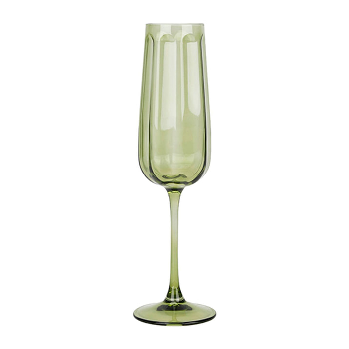 Lot de 4 flûtes en verre 24cl vertes RIVIERA