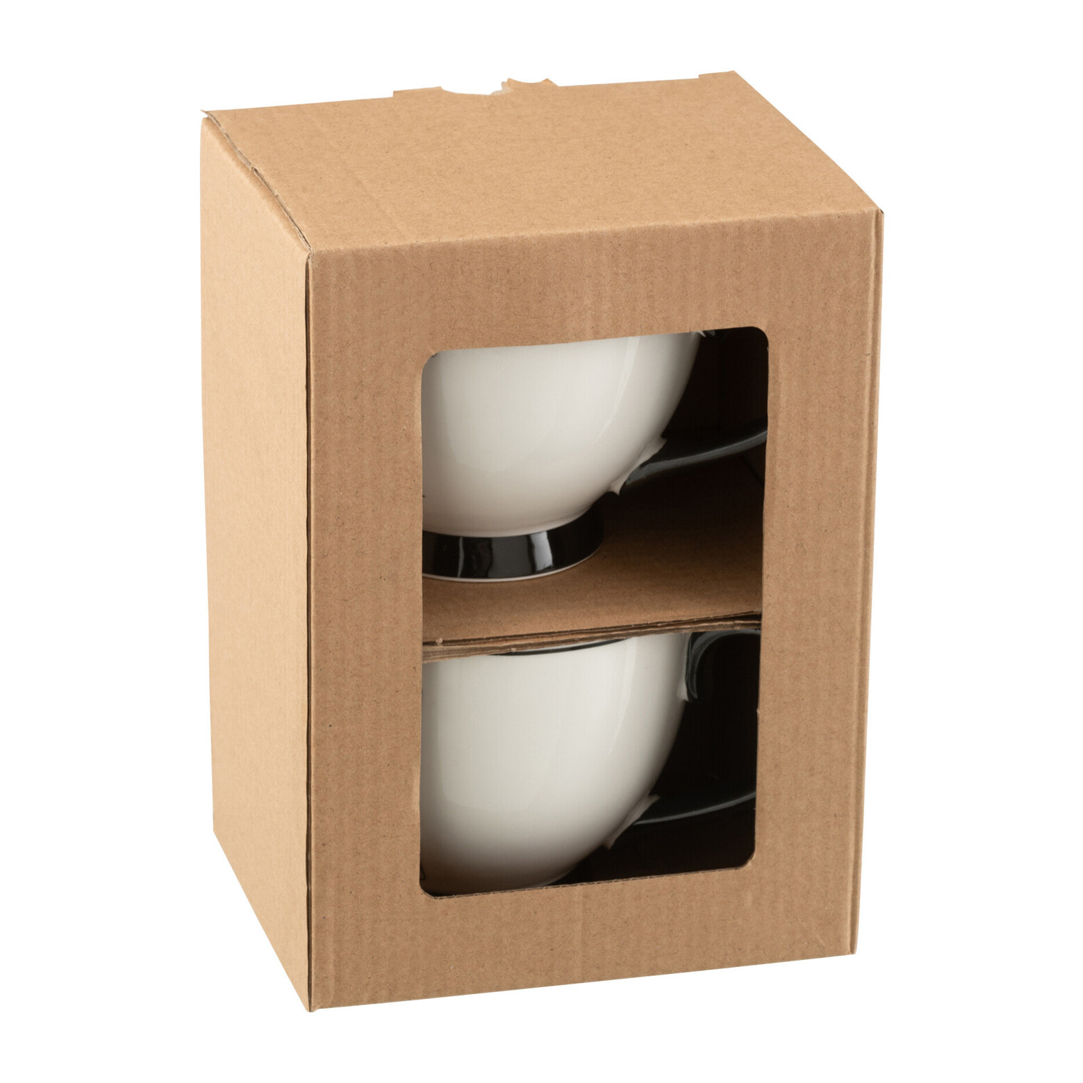 J-Line tasse Boite Cadeau - céramique - noir/blanc - 2 pcs