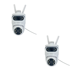 Lot de 2 caméras IP connectées extérieures motorisées 2K avec double objectif HomeCam Dual PTZ