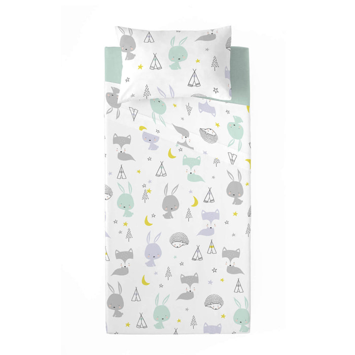 Cool Kids - Juego de Sábanas Estampadas - Infantil - Incluye 1 Funda de Almohada - 100% Algodón - Lets Dream Rev