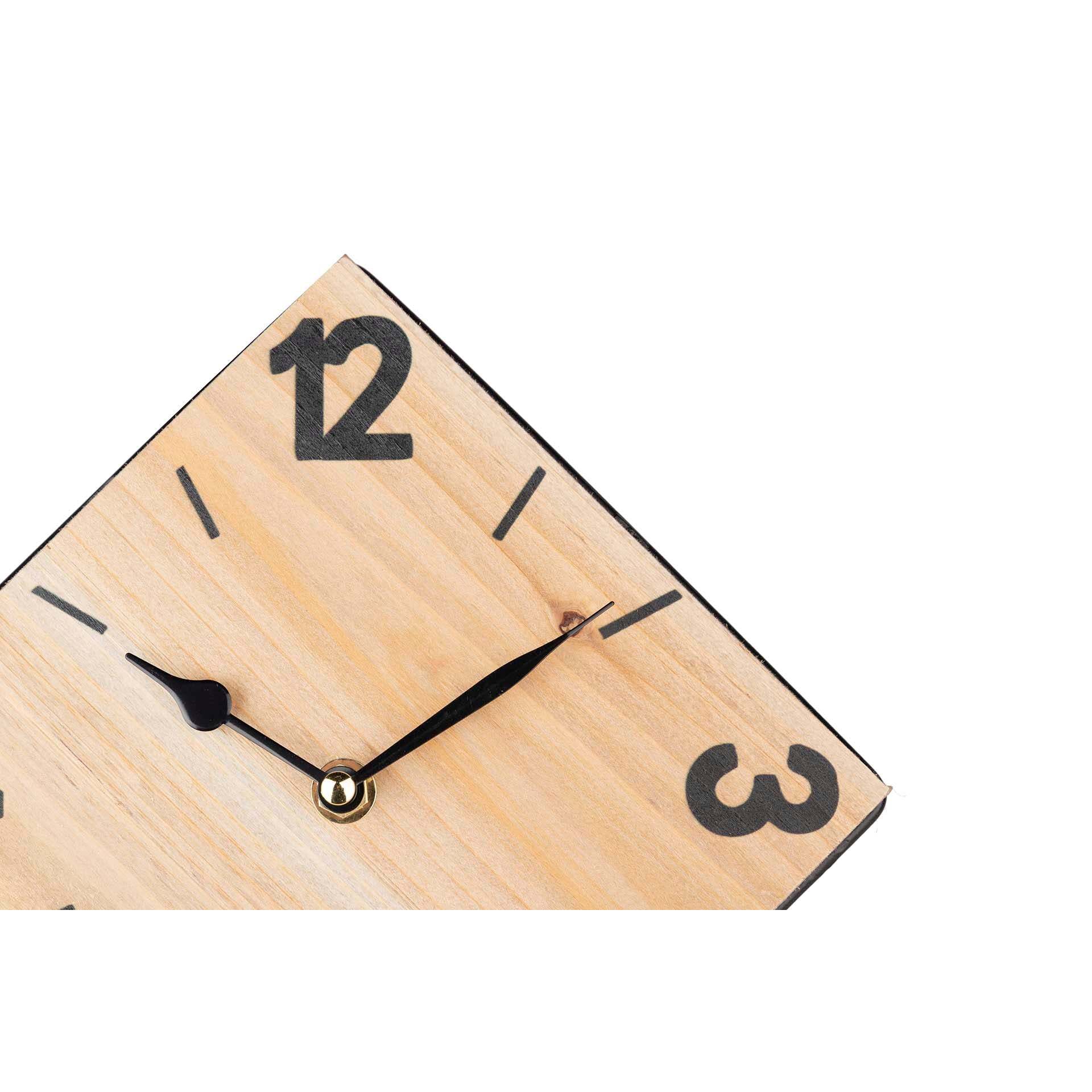 Reloj Sobremesa Metal Madera 25x14x26 Cm