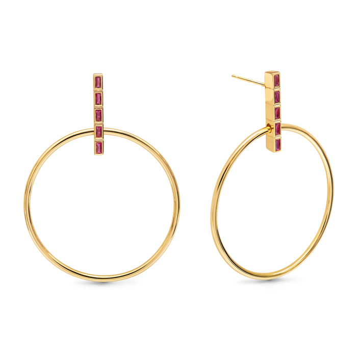 Pendientes Ophelia Rosa Baño Oro