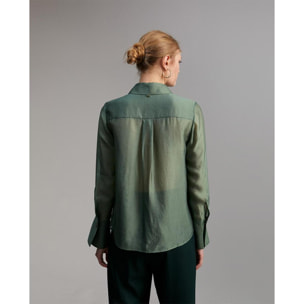 Camicia effetto organza semitrasparente