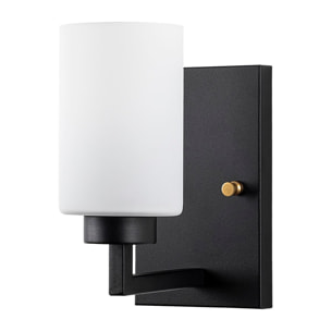 Aplique de pared, metal , negro, 10x19x23, casquillo E27 Max 40 W