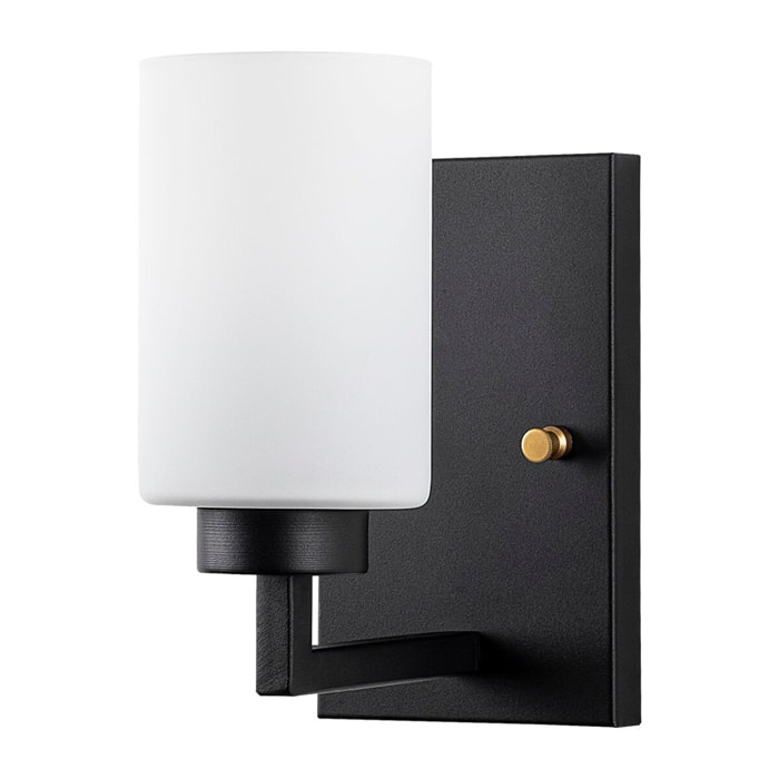 Aplique de pared, metal , negro, 10x19x23, casquillo E27 Max 40 W