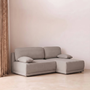 Banquette canapé d'angle droit convertible 3 places velours côtelé avec coffre NELSON