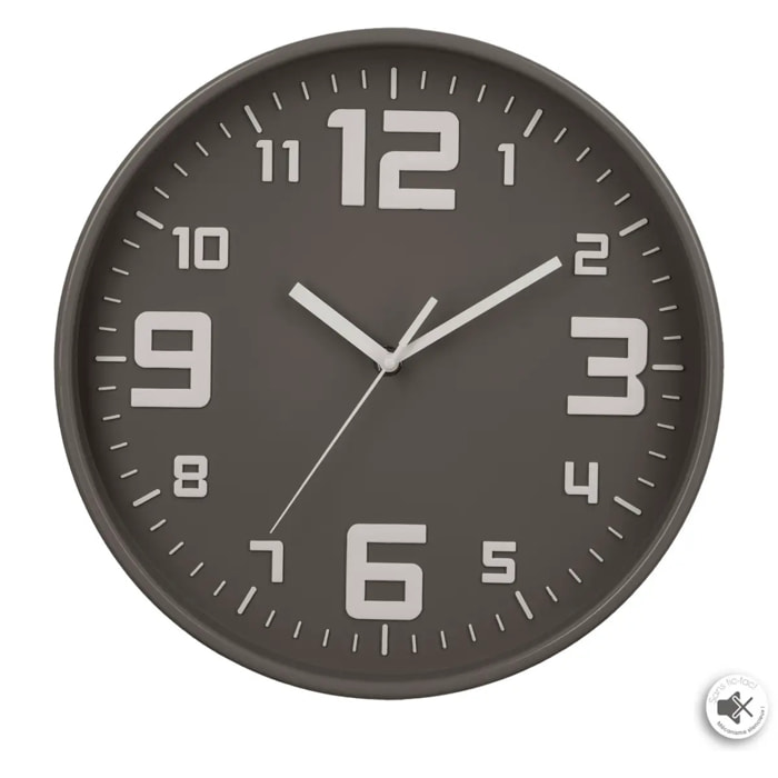 Horloge métal gris D30cm