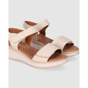 Sandalias de Piel - Hielo - Tacón: 4 cm