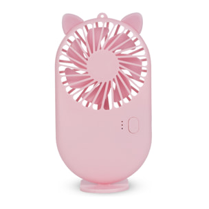 Mini ventilatore portatile con batteria da 800mAh. Supporto stand per tavolo.