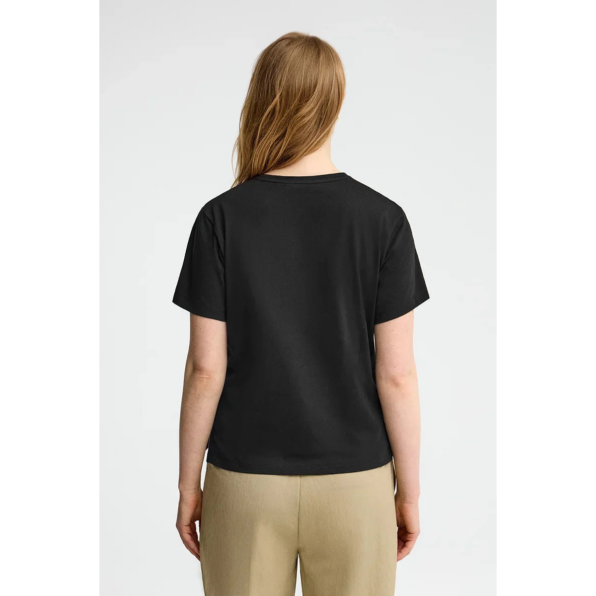 Camiseta negra de manga corta y corte regular con bordado Polo Club
