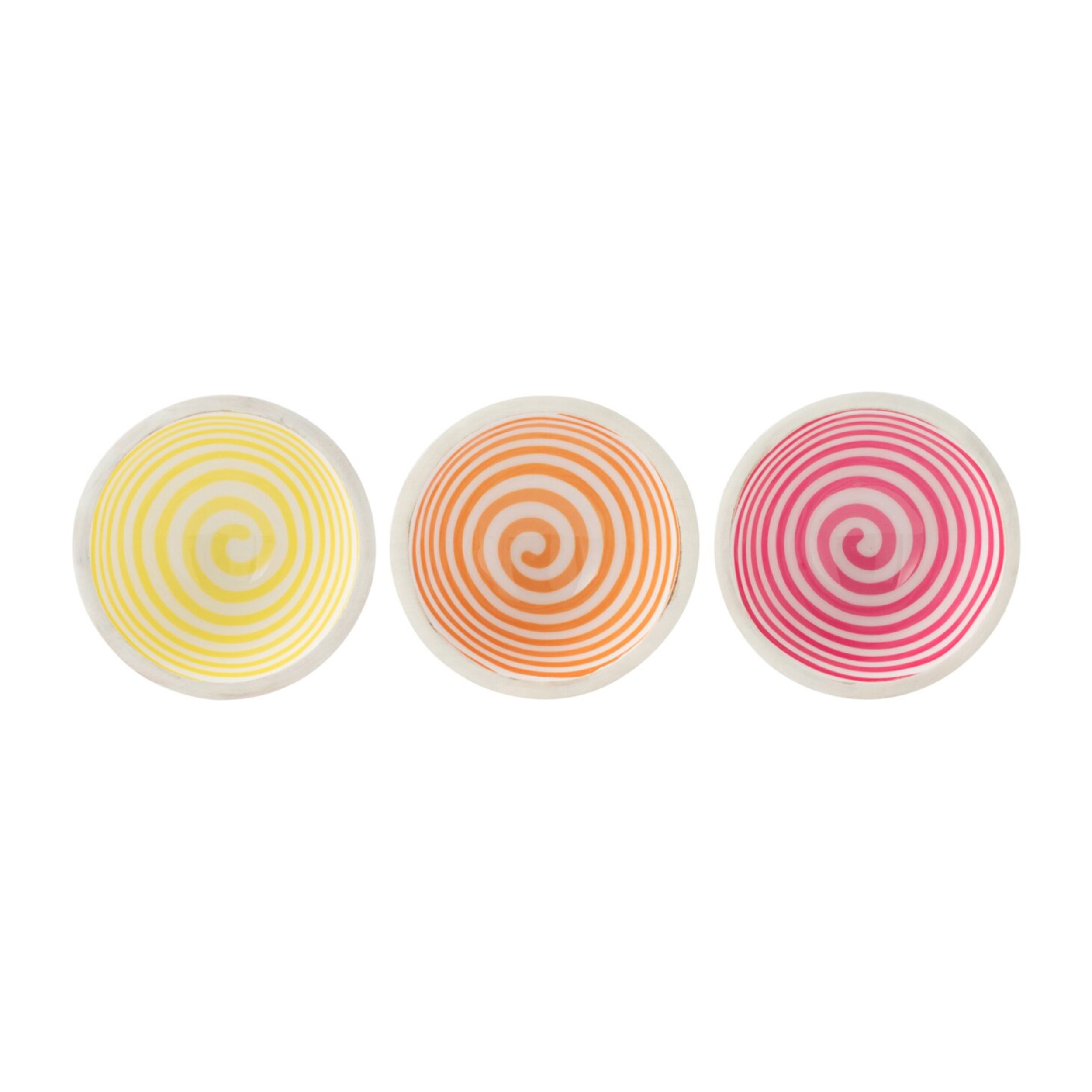J-Line bol Spirale - bois - rose/orange/jaune - small - 3 pièces