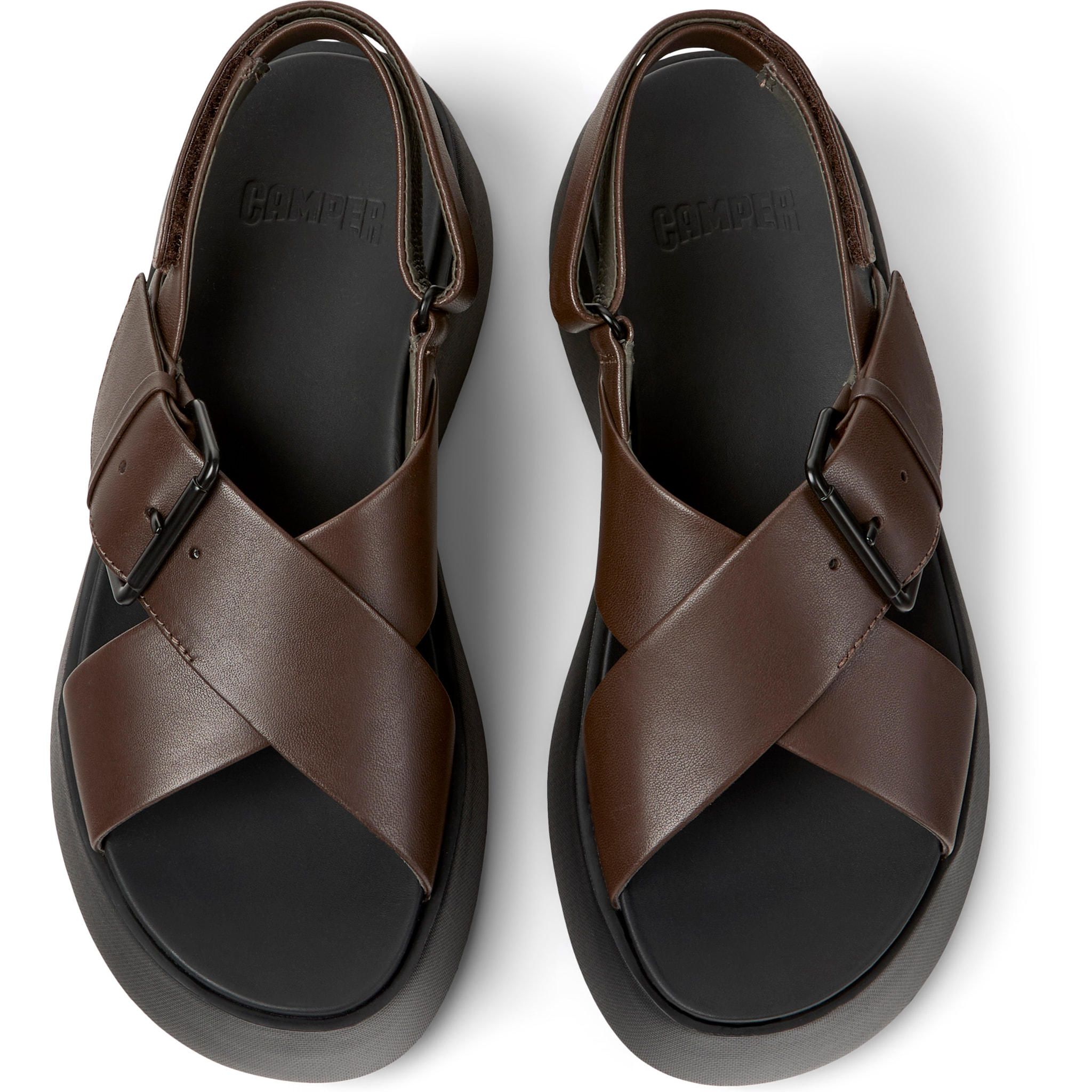 Sandalias - CAMPER Tasha - Marron - Cuero liso