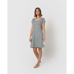 Camisón corto de algodón bustelo agua marina