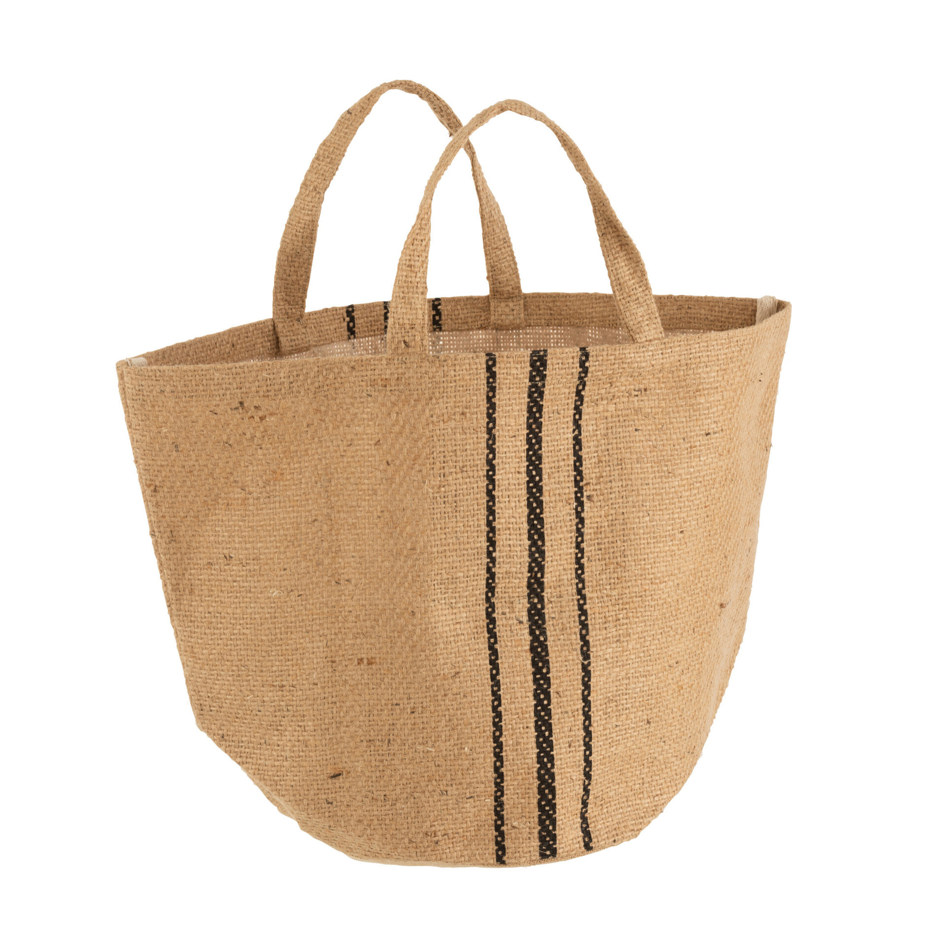 J-Line sac de plage Rayures  - jute - noir