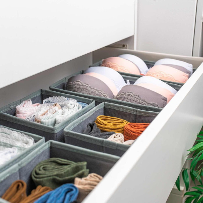 Well home conjunto de organizador de 3 piezas en gris oscuro