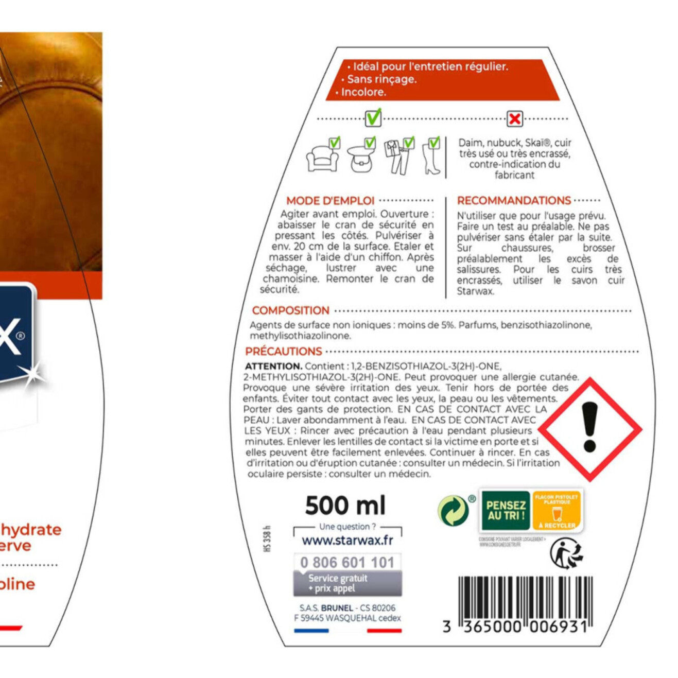 Pack de 2 - Starwax - Lait De Soin Cuir 500Ml