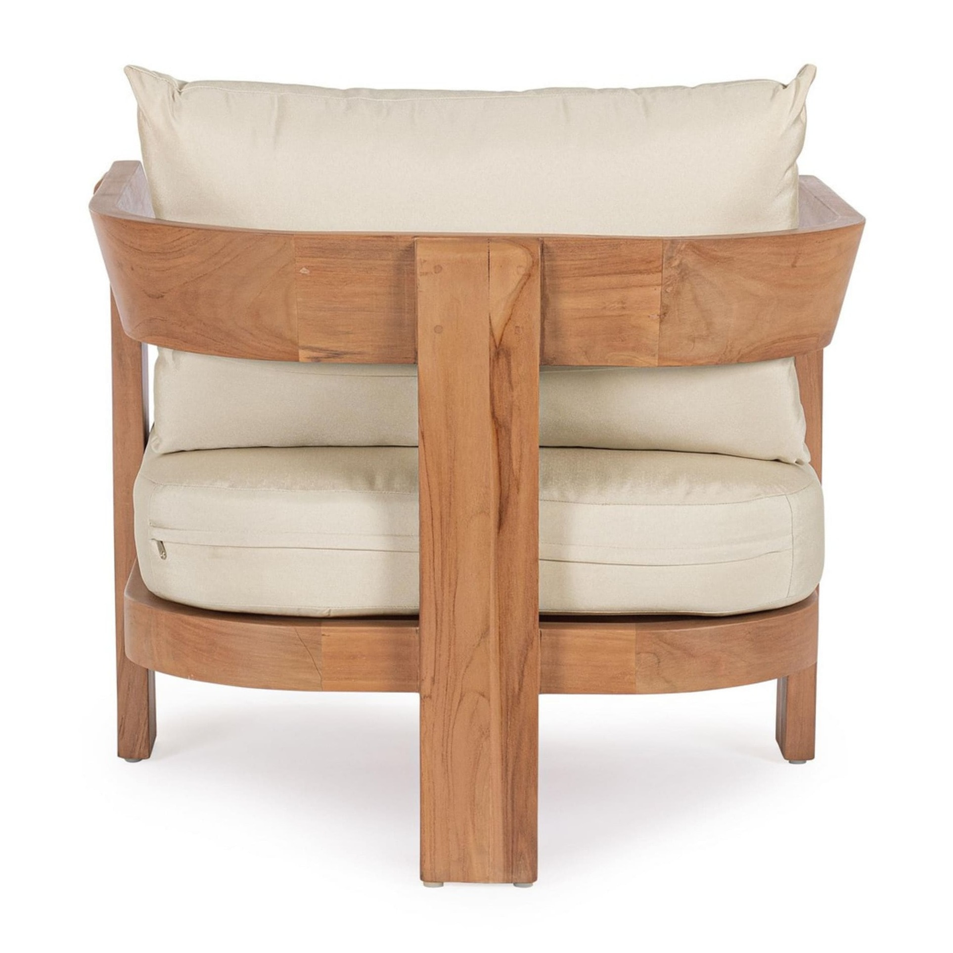 Poltrona in teak NOJA e tessuto beige