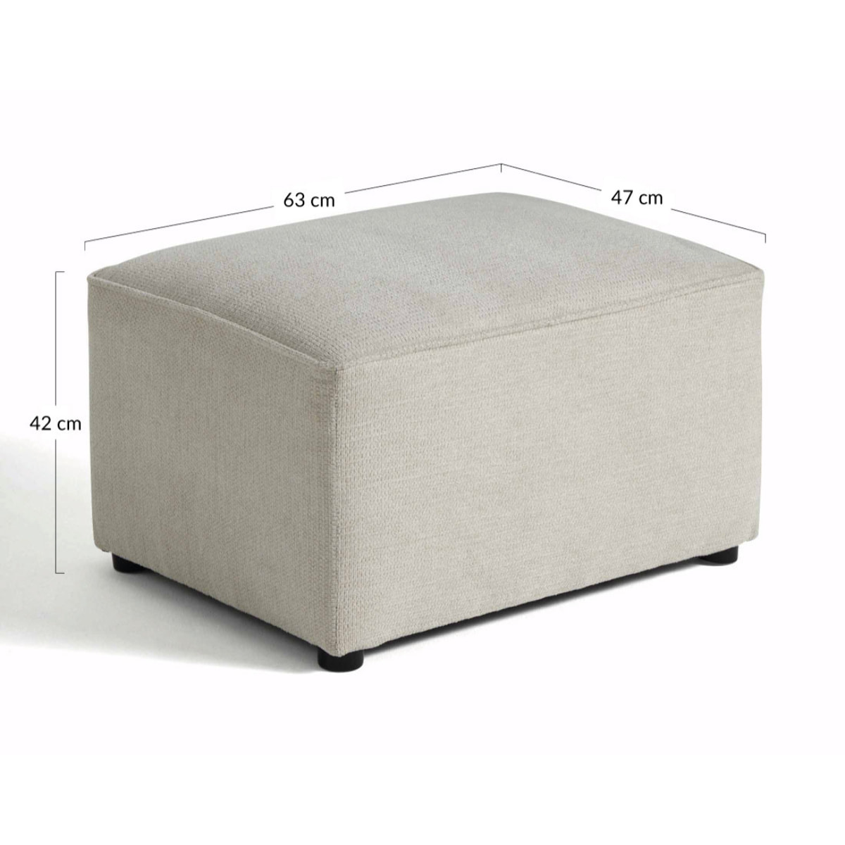 Canopy - pouf - en tissu texturé - Gris clair