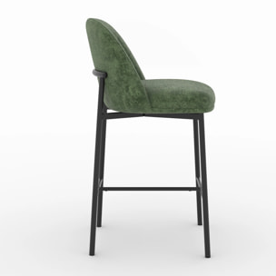 Lot de 2 chaises pour îlot central 67 cm en tissu vert sapin - Noah
