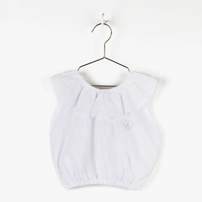 Top  con volant da bambina