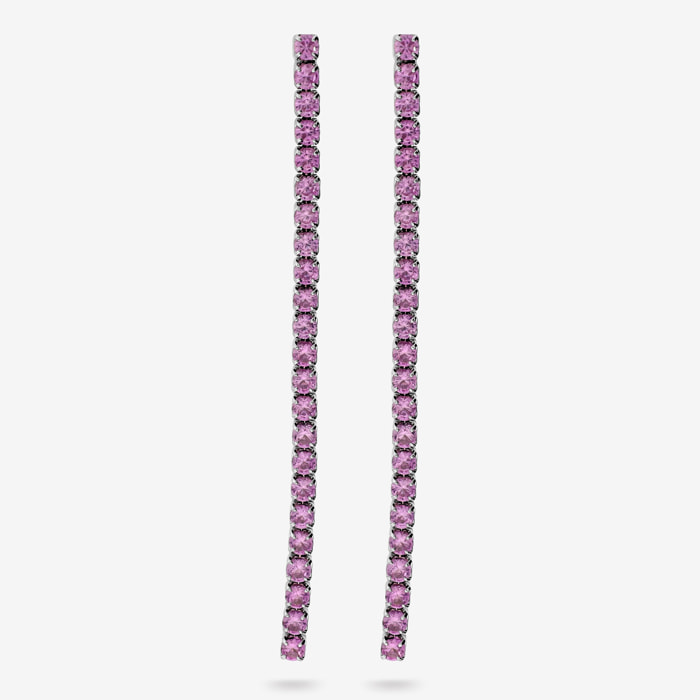 Orecchini Tennis con Cubic Zirconia Rosa