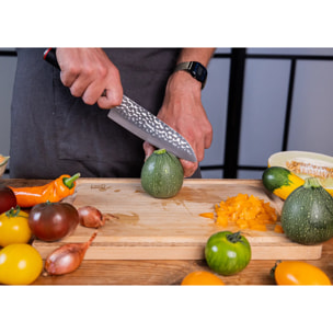 Couteau Santoku | Lame 180 mm | Acier Inoxydable | Lame Japonaise 440C