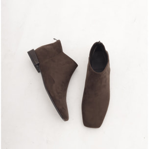 STIVALETTO FLAT QUADRATO TESTA DI MORO