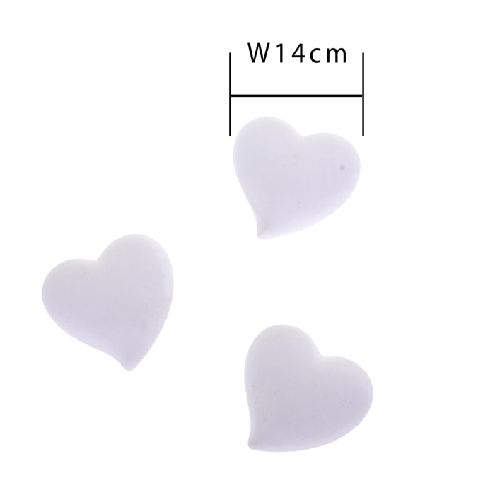 Gessetti A Forma Di Cuore, 12 Pezzi. Altezza 2,5 Cm - Pezzi 24 - 14X1X2,5cm - Colore: Bianco - Bianchi Dino - Gessetti, Petali E Piume